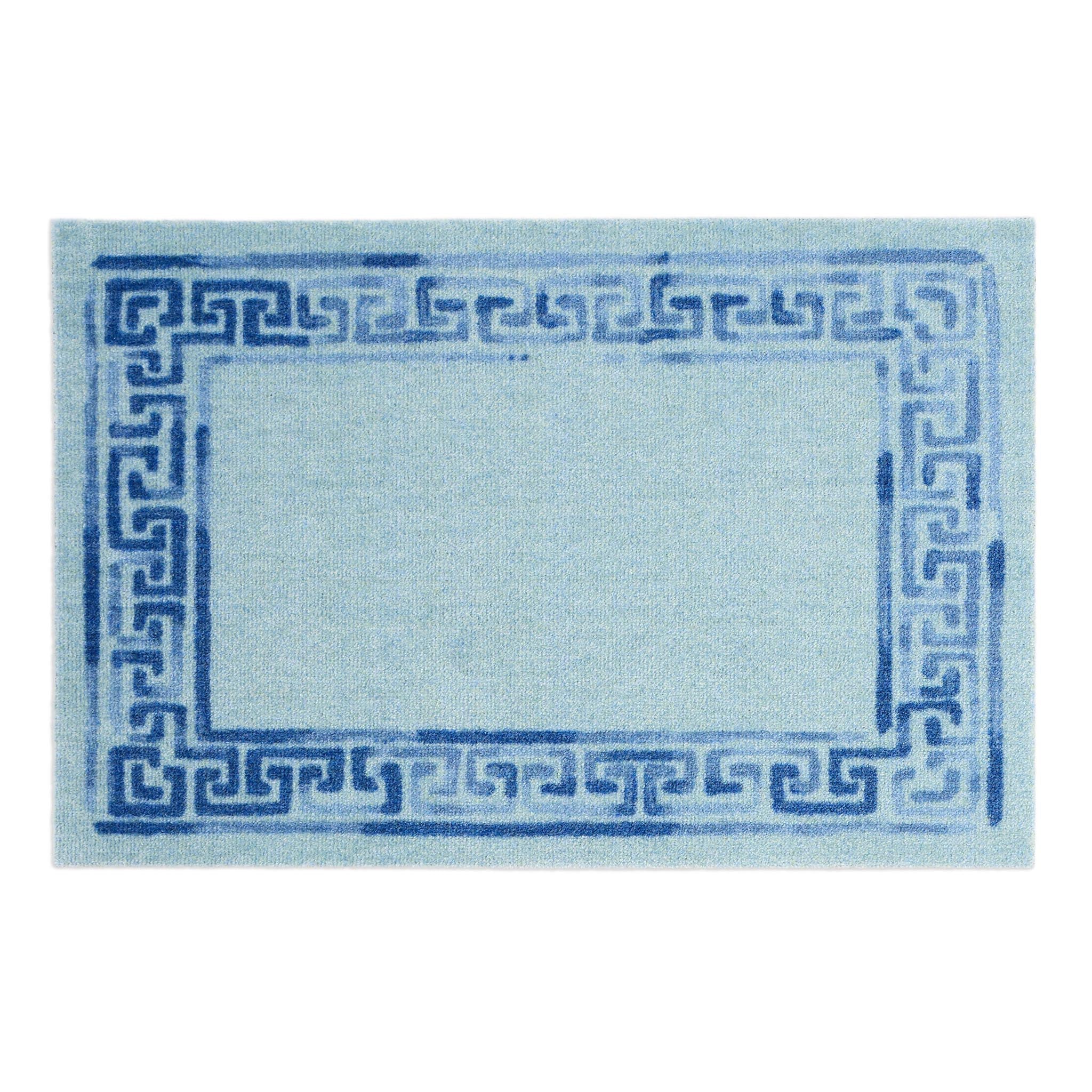 Dip & Drip Nylon Printed Bathroom Greek Key Border - handmade