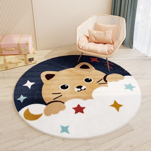 Kid's Round Cashmere Rug - handmade 0