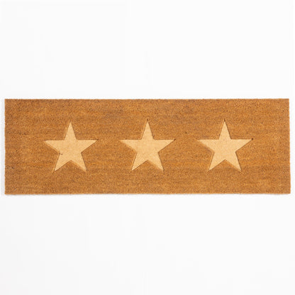 Embossed PVC Backed Coir 40x120cm Pressed 3 Stars Patio Doormat 40x120 cm / Natural / Coir RUGS_and_MORE P00028254