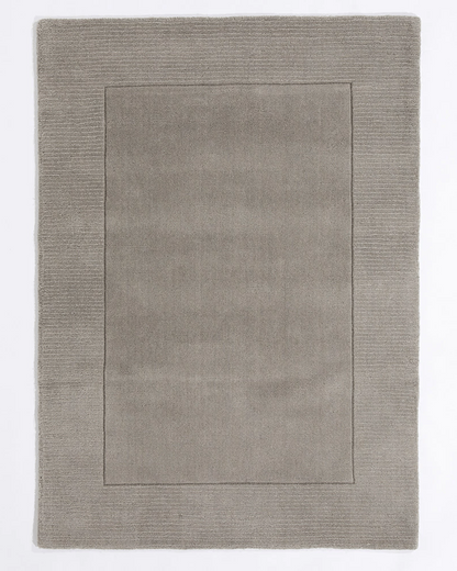 Esme Wool Border Rug 80x150 cm / Silver / 100% Pure Wool RUGS_and_MORE 5060623077112