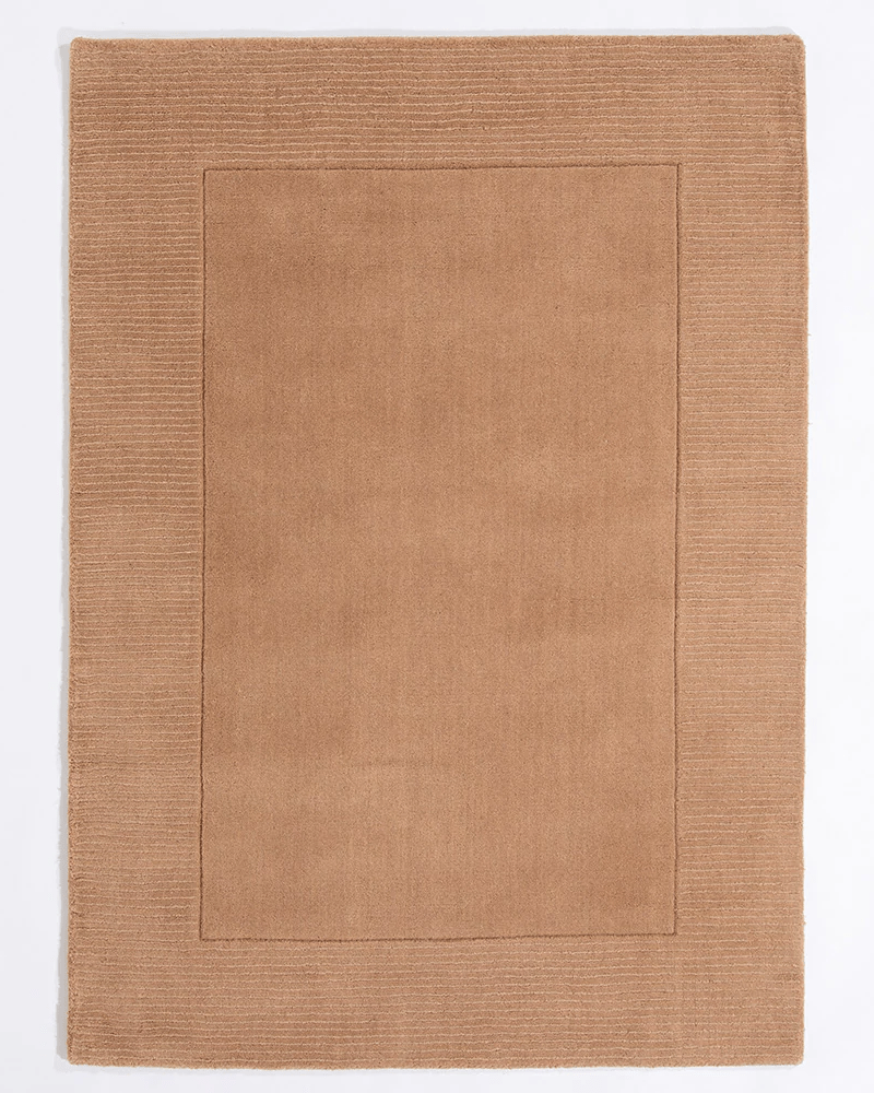 Esme Wool Border Rug 80x150 cm / Taupe / 100% Pure Wool RUGS_and_MORE 5060623076788