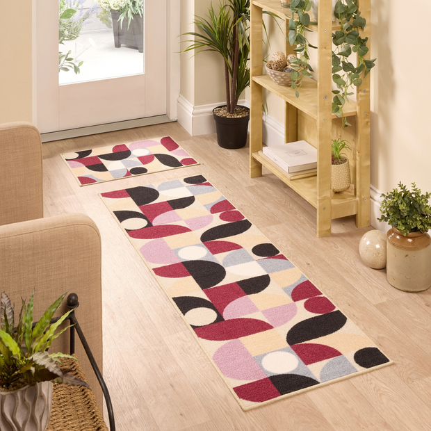 Floormatters Purple Geo Mat & Runner Set - handmade