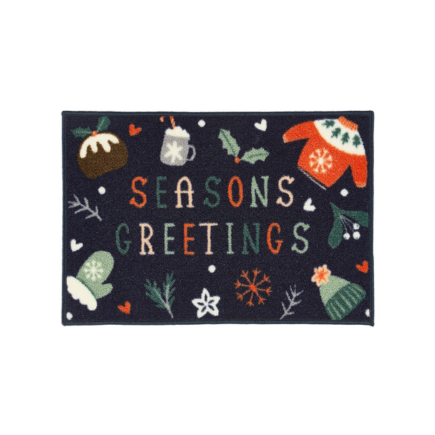Floormatters Season's Greetings Mat & Runner Set - handmade