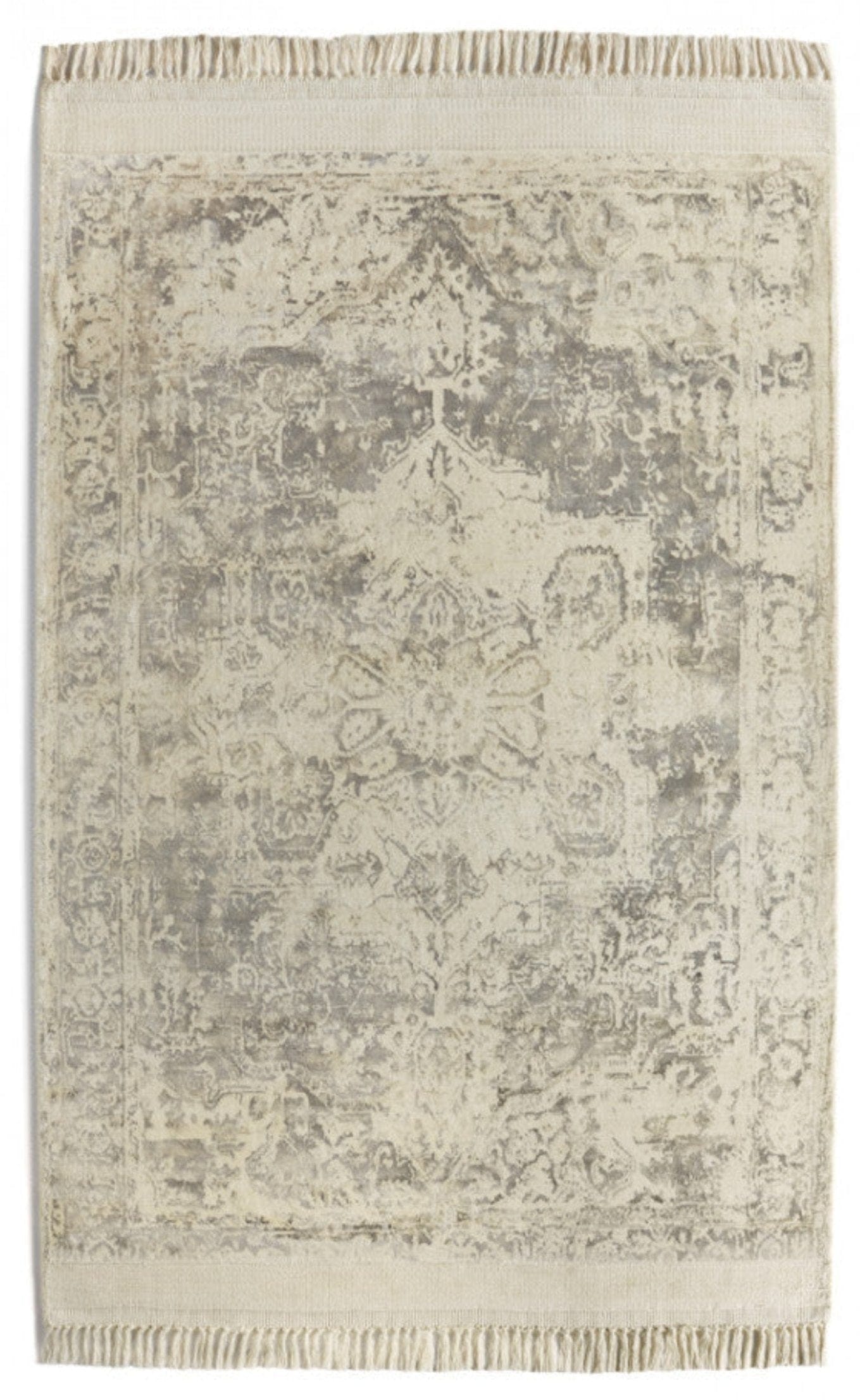 Guru Vintage Fringe Rug 120x170 cm / Mocha/Oyster / Viscose RUGS_and_MORE 5026134571785