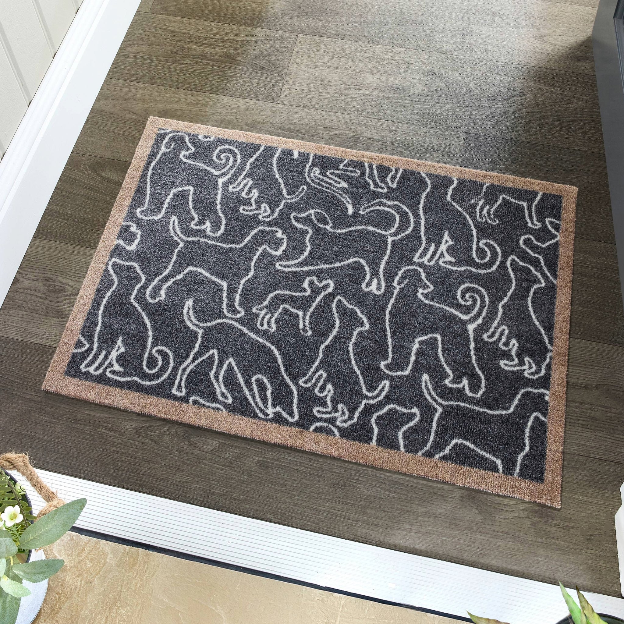 Howler & Scratch Patterned Outlined Dogs - handmade