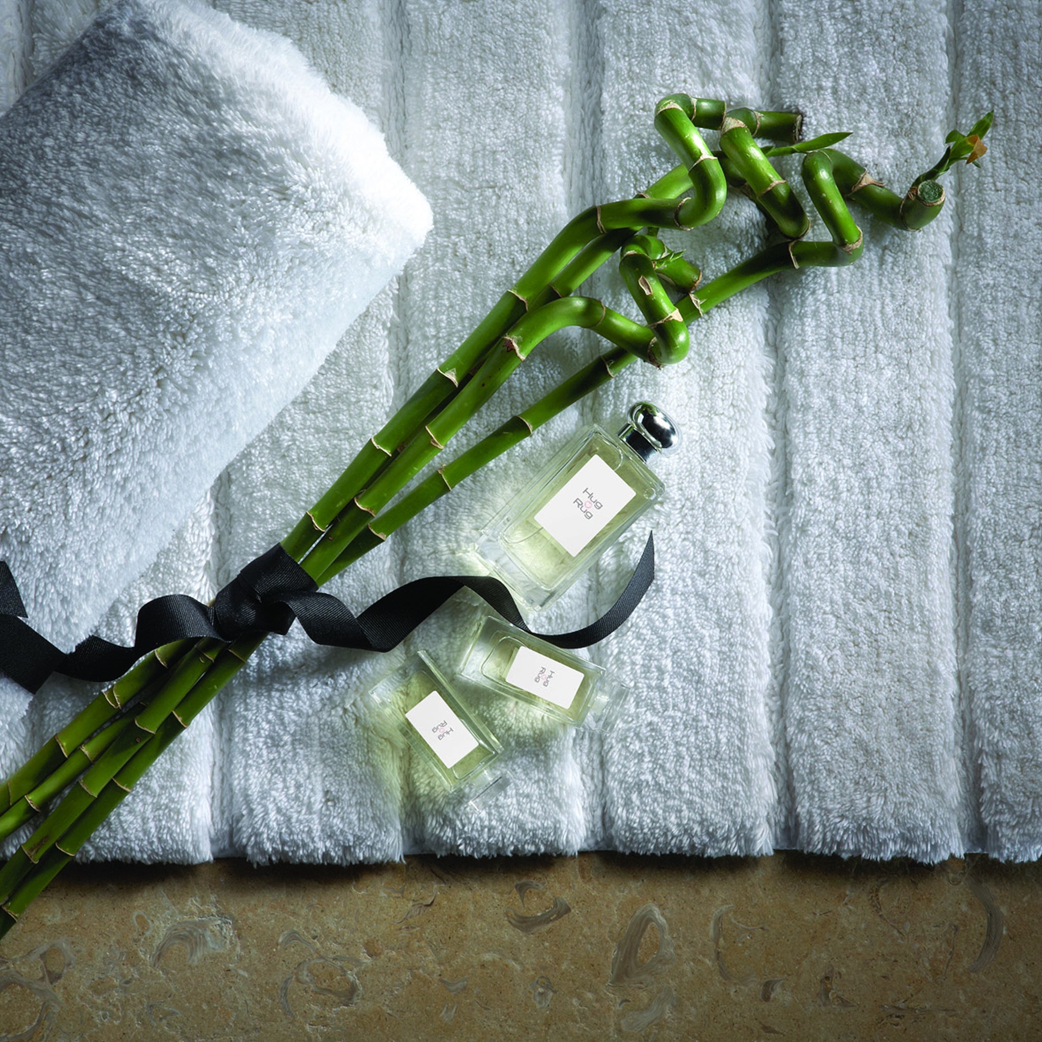 Hug Rug Bamboo Stripe - White - handmade