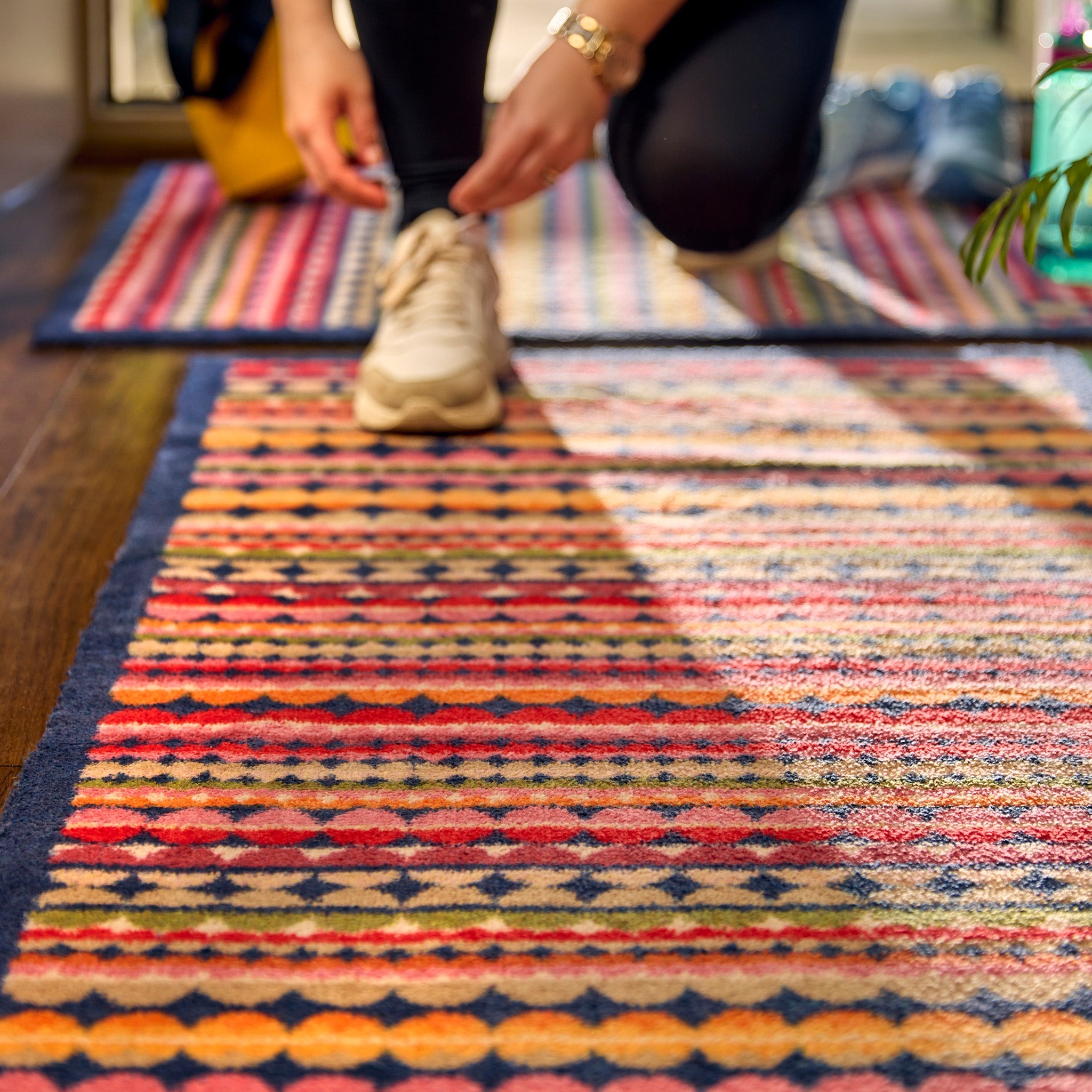 Hug Rug - Beady Stripe - handmade