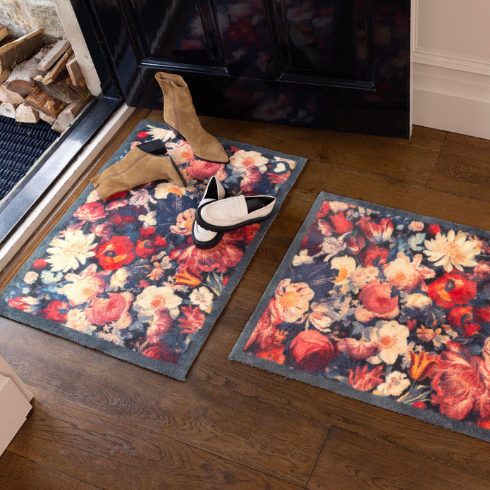 Hug Rug Dark Florals - handmade