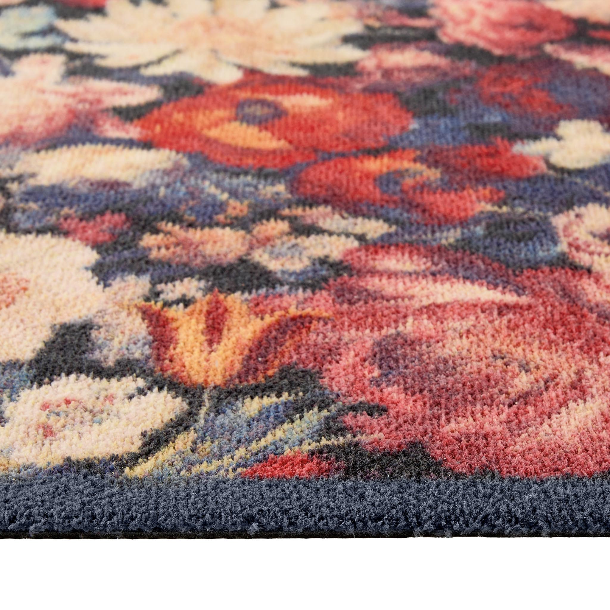 Hug Rug Dark Florals - handmade