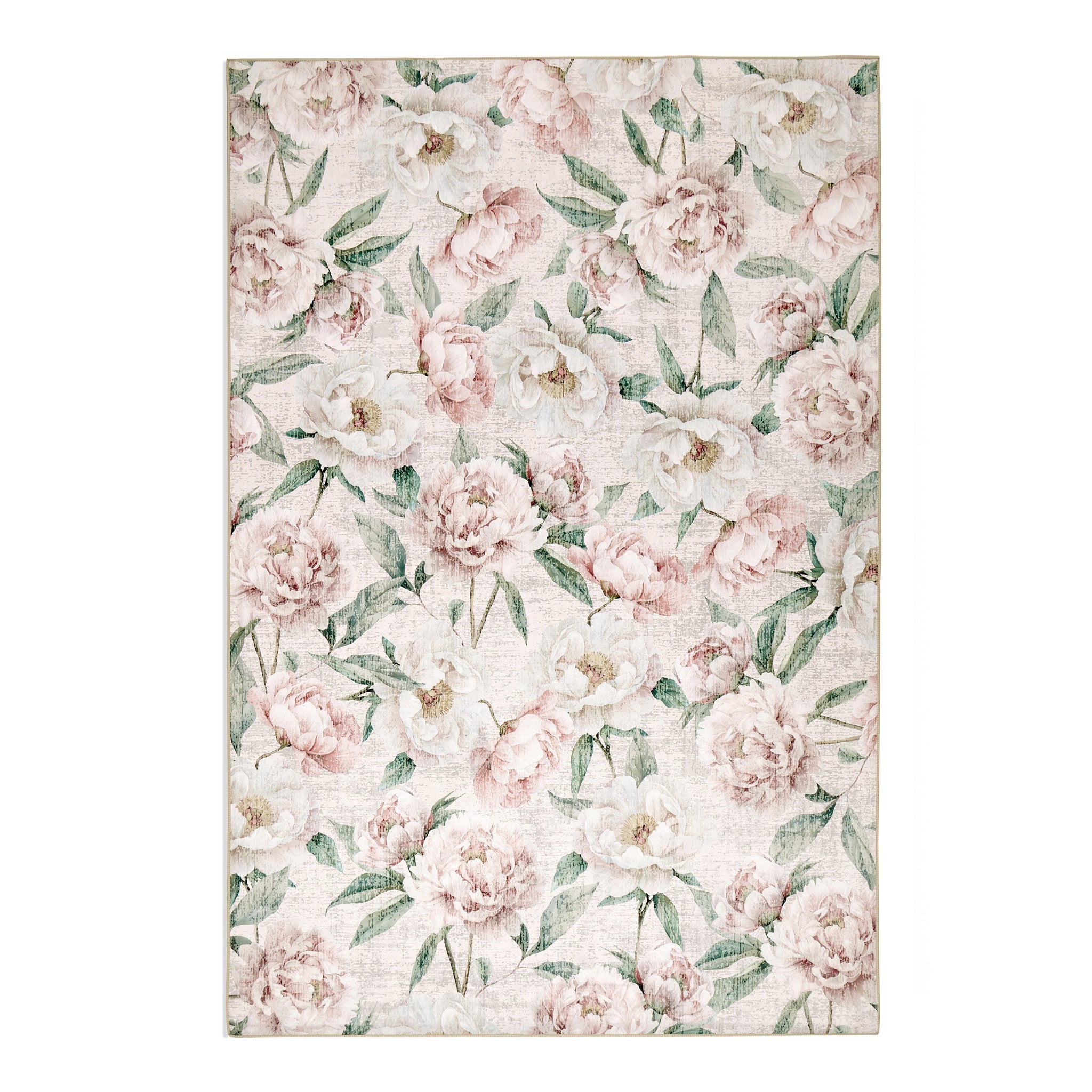Hug Rug Eco-Washable Blooming Peonies Oyster Pink - handmade