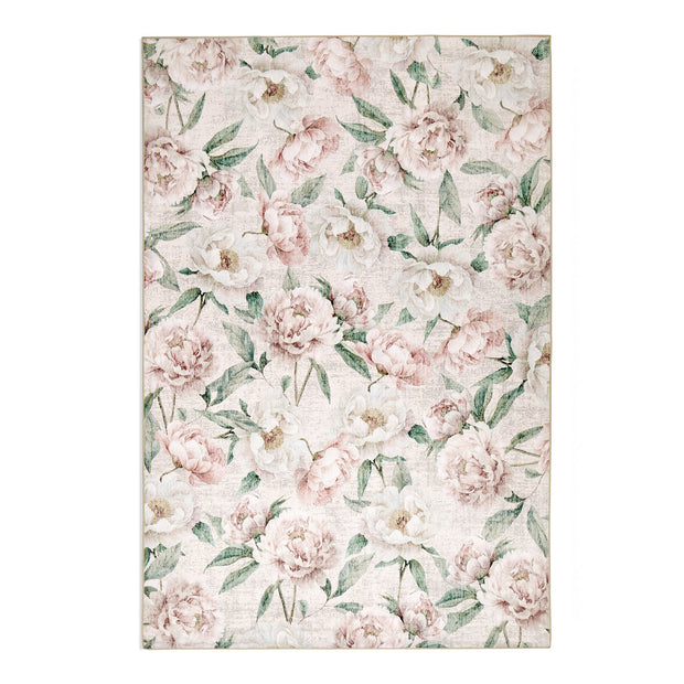 Hug Rug Eco-Washable Blooming Peonies Oyster Pink - handmade