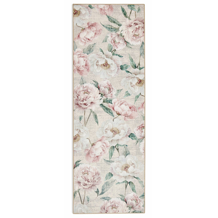 Hug Rug Eco-Washable Blooming Peonies Oyster Pink - handmade