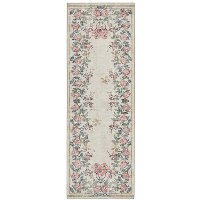 Hug Rug Eco-Washable Botanical Border - handmade