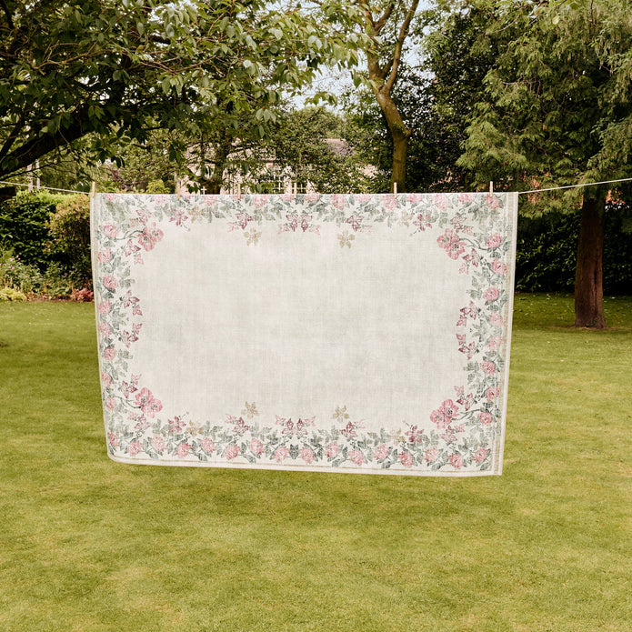 Hug Rug Eco-Washable Botanical Border - handmade