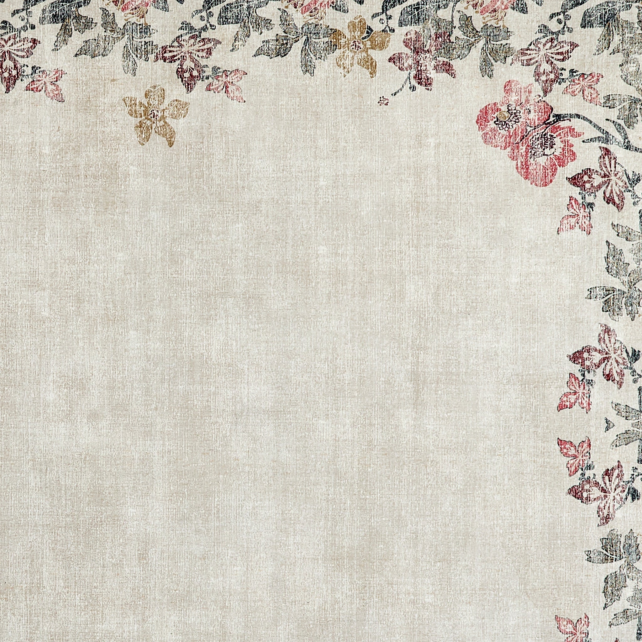 Hug Rug Eco-Washable Botanical Border - handmade