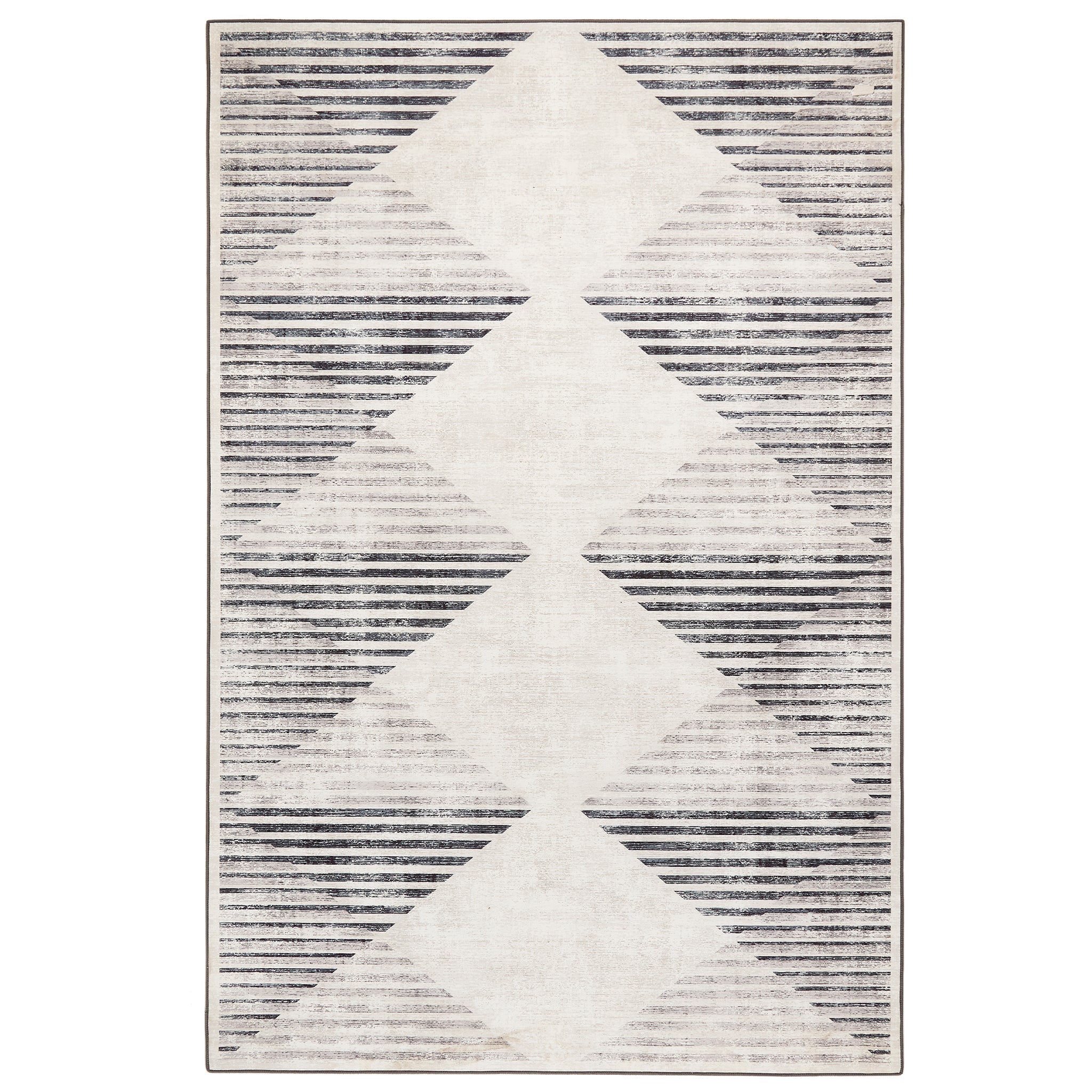 Hug Rug Eco-Washable Chevron Charcoal - handmade