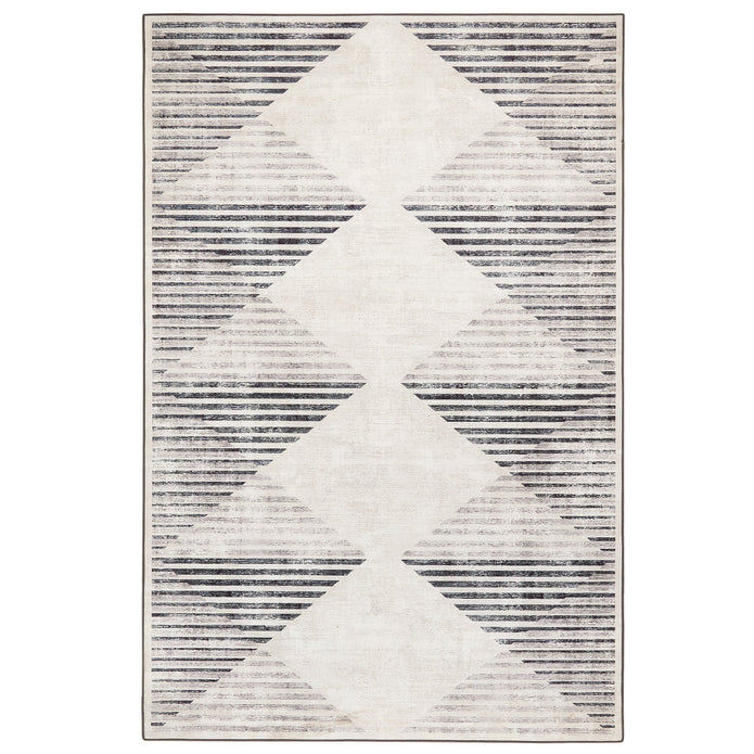 Hug Rug Eco-Washable Chevron Charcoal - handmade