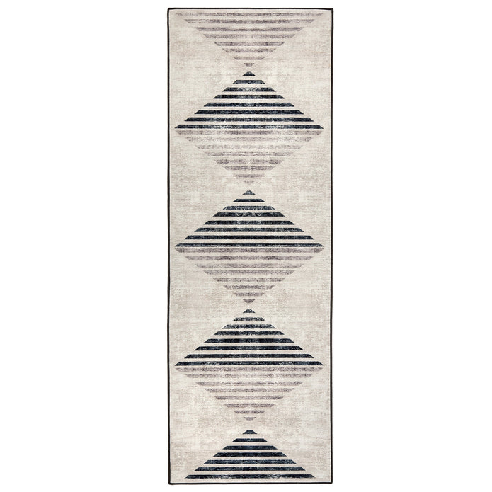 Hug Rug Eco-Washable Chevron Charcoal - handmade