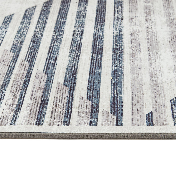 Hug Rug Eco-Washable Chevron Charcoal - handmade