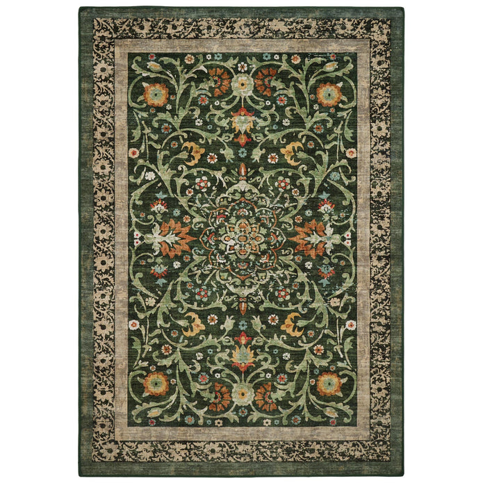 Hug Rug Eco-Washable Country Paisley Green - handmade