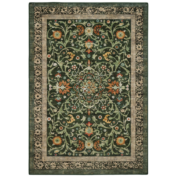 Hug Rug Eco-Washable Country Paisley Green - handmade