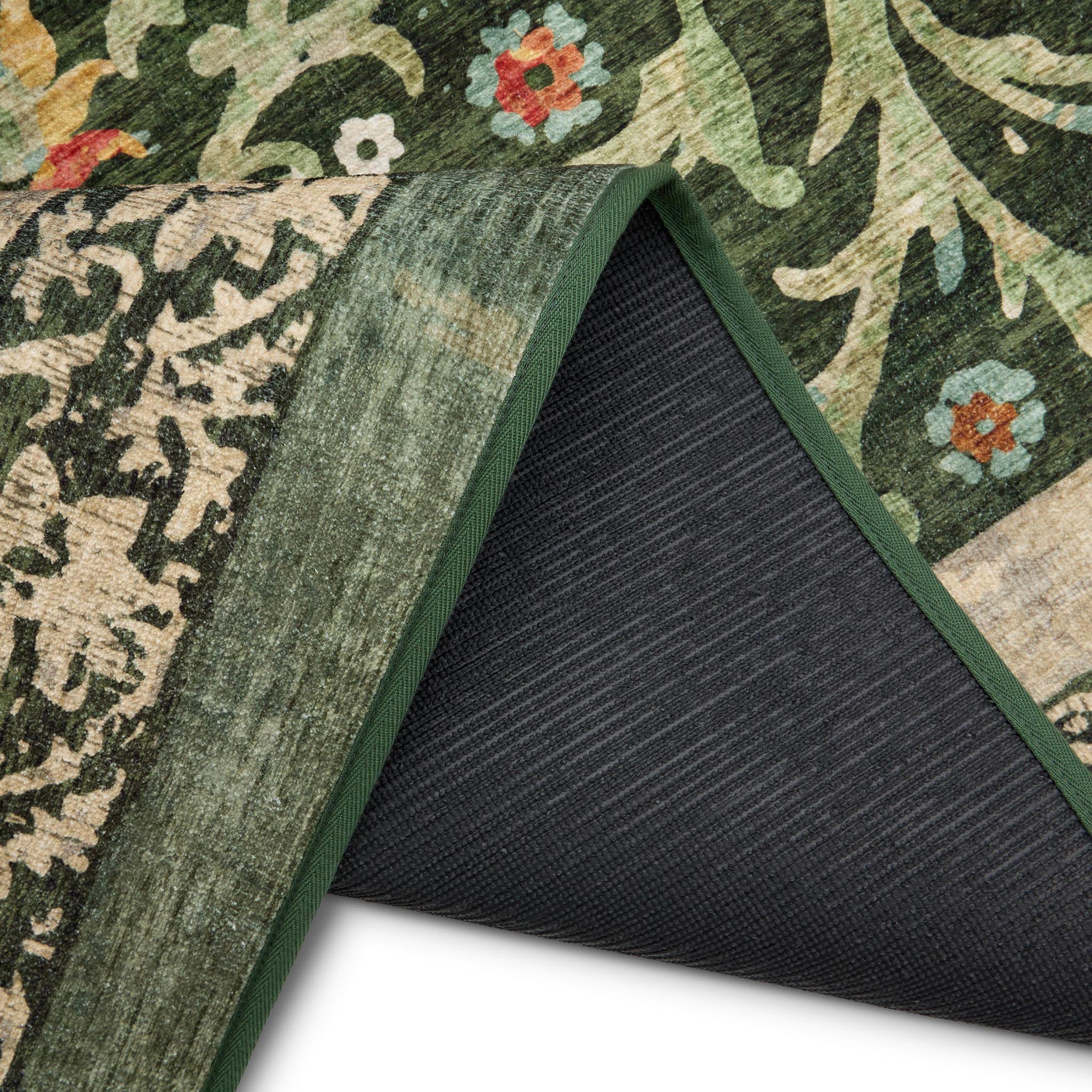 Hug Rug Eco-Washable Country Paisley Green - handmade