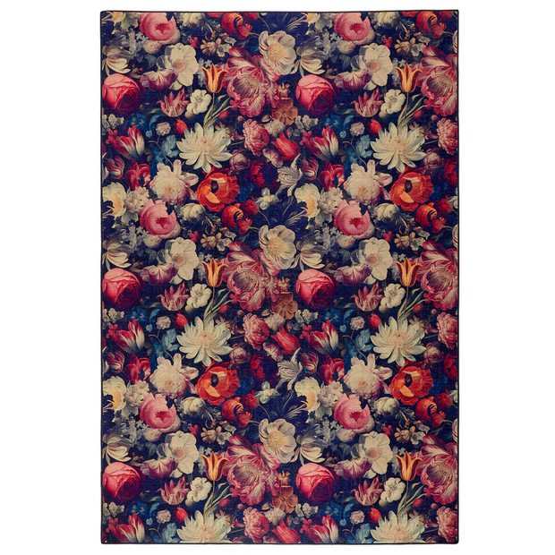 Hug Rug Eco-Washable Dark Florals - handmade