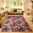 Hug Rug Eco-Washable Dark Florals - handmade