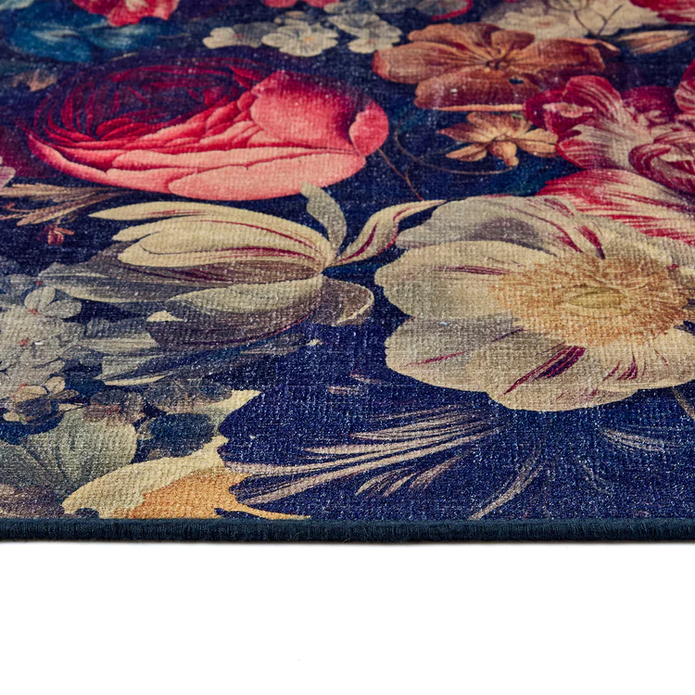 Hug Rug Eco-Washable Dark Florals - handmade