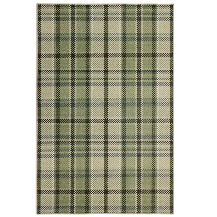 Hug Rug Eco-Washable Isla Green Plaid - handmade