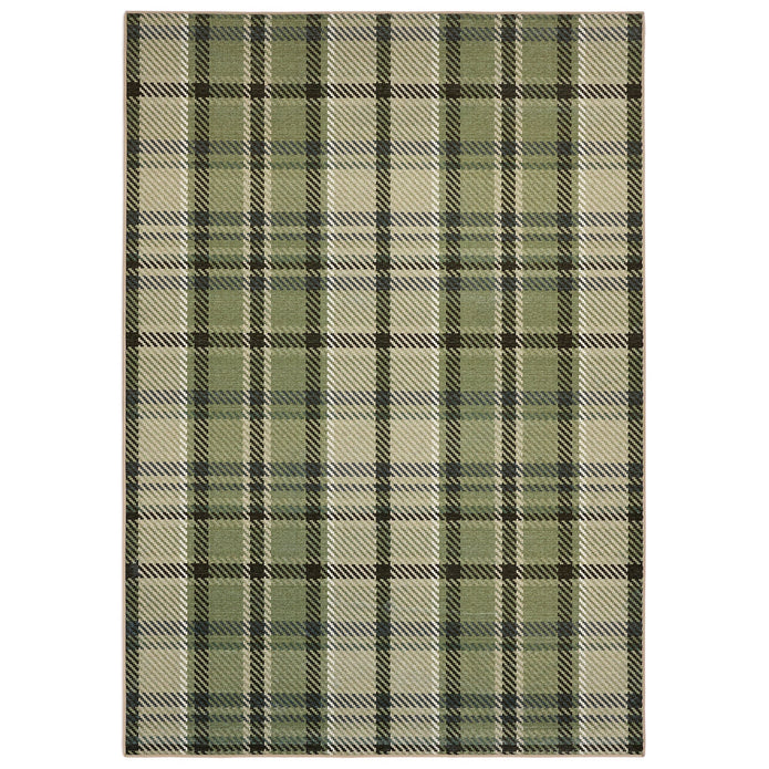 Hug Rug Eco-Washable Isla Green Plaid - handmade