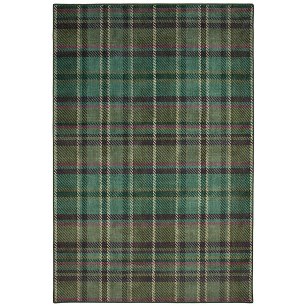 Hug Rug Eco-Washable Isla Plaid Emerald - handmade