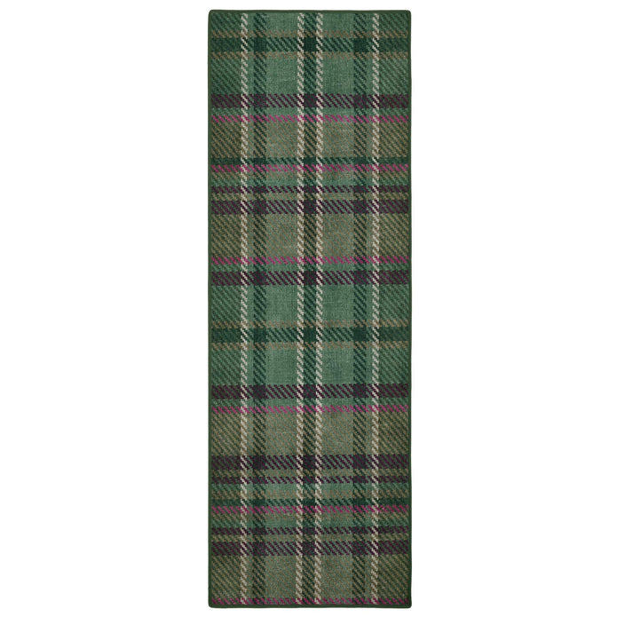Hug Rug Eco-Washable Isla Plaid Emerald - handmade