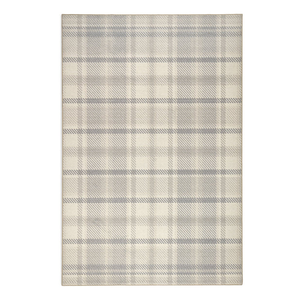Hug Rug Eco-Washable Isla Plaid Natural - handmade
