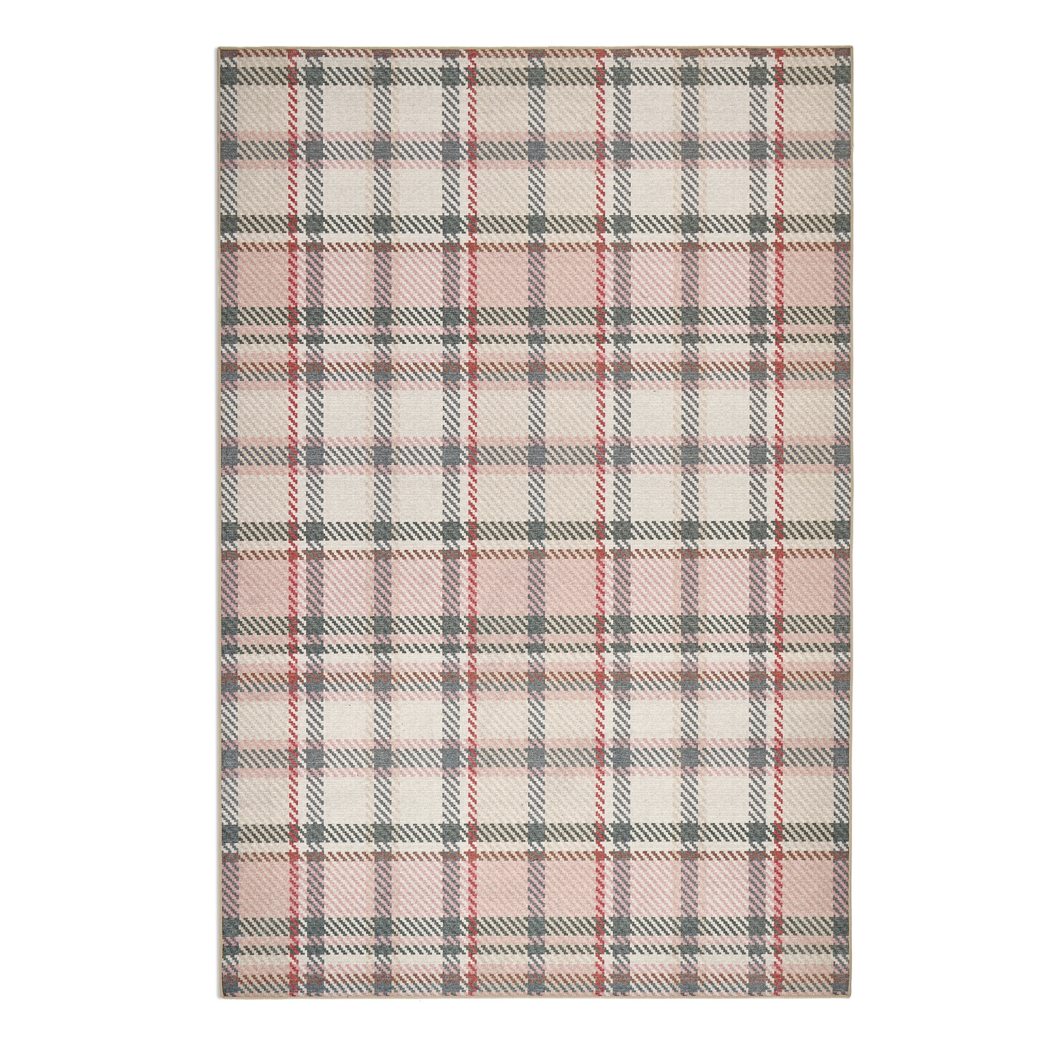 Hug Rug Eco-Washable Isla Plaid Pink - handmade