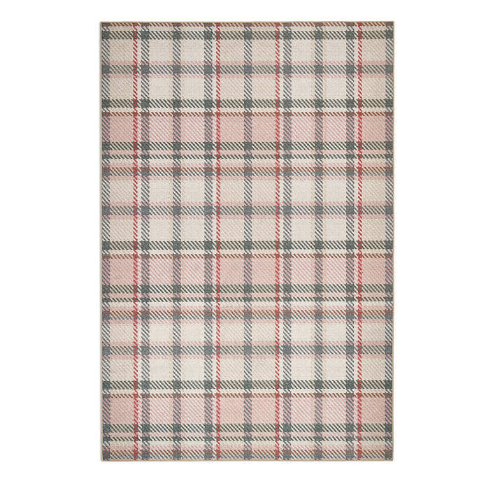 Hug Rug Eco-Washable Isla Plaid Pink - handmade