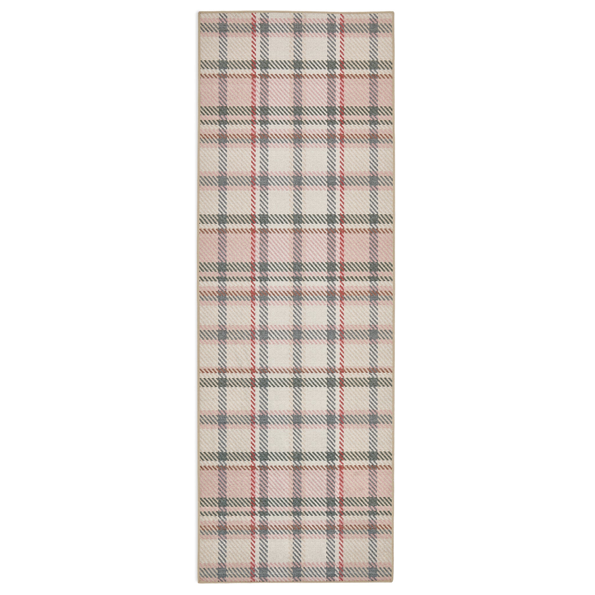 Hug Rug Eco-Washable Isla Plaid Pink - handmade