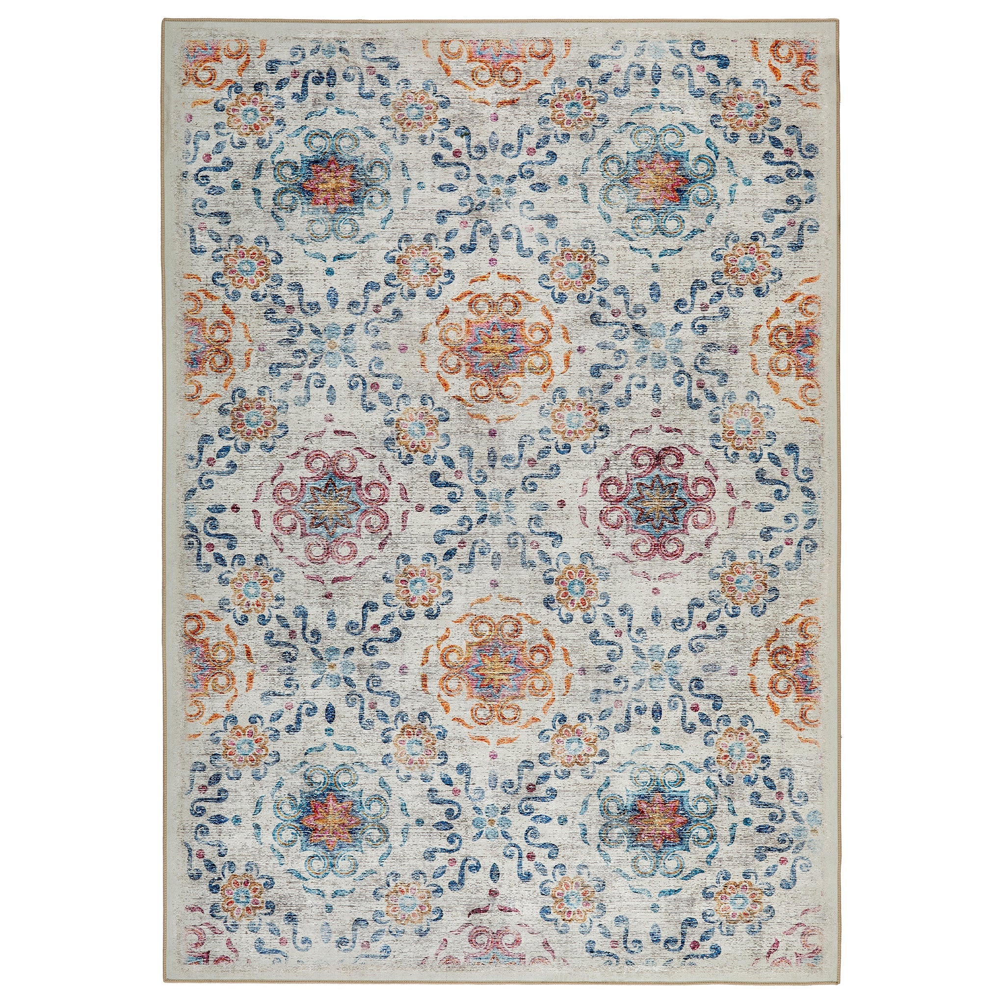 Hug Rug Eco-Washable Modern Damask - handmade