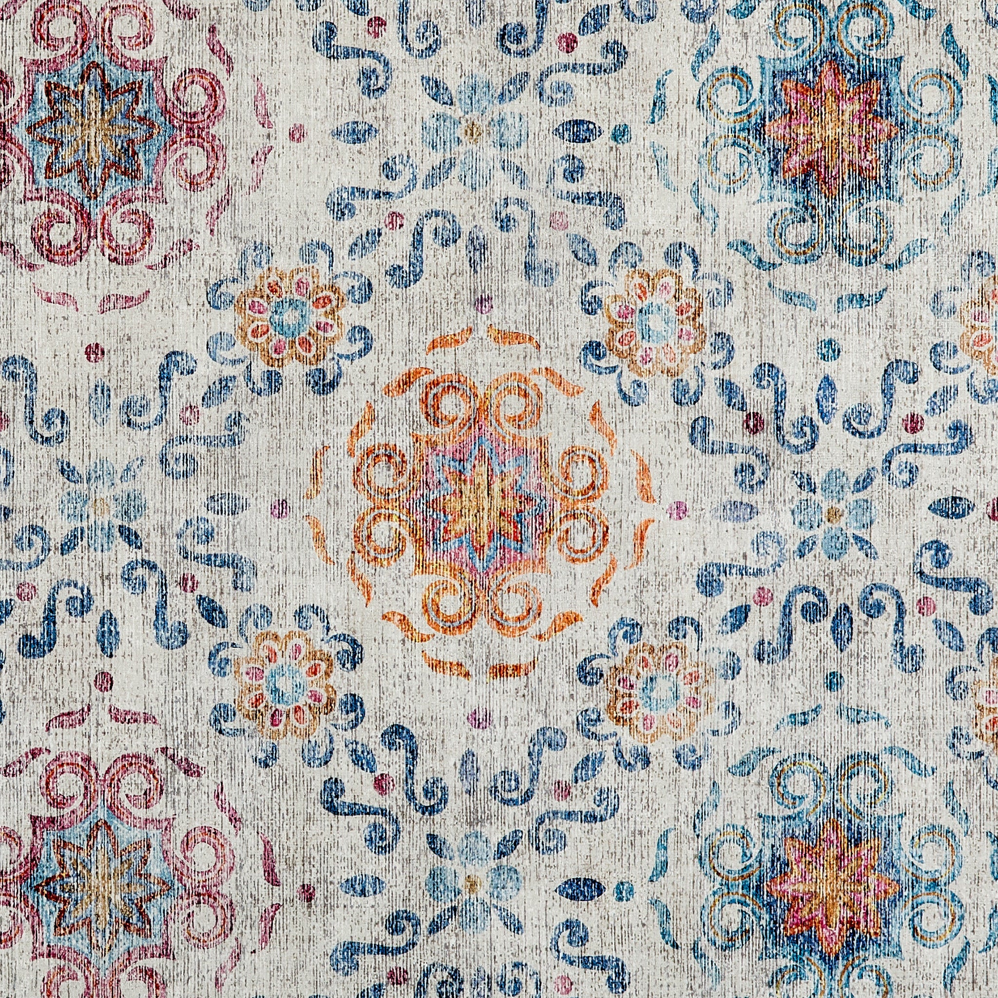 Hug Rug Eco-Washable Modern Damask - handmade