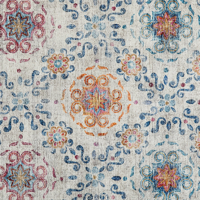 Hug Rug Eco-Washable Modern Damask - handmade