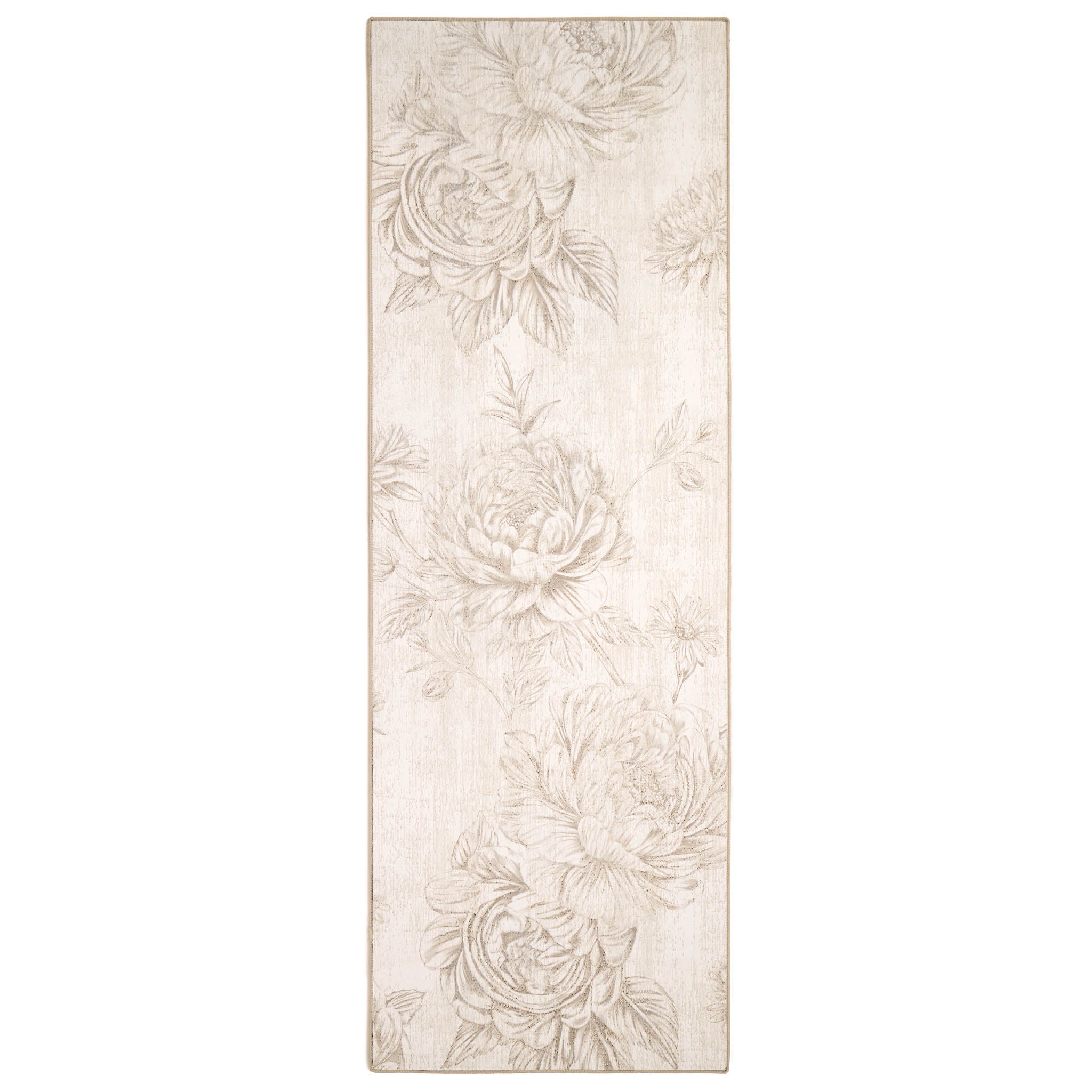 Hug Rug Eco-Washable Muted Floral Beige - handmade