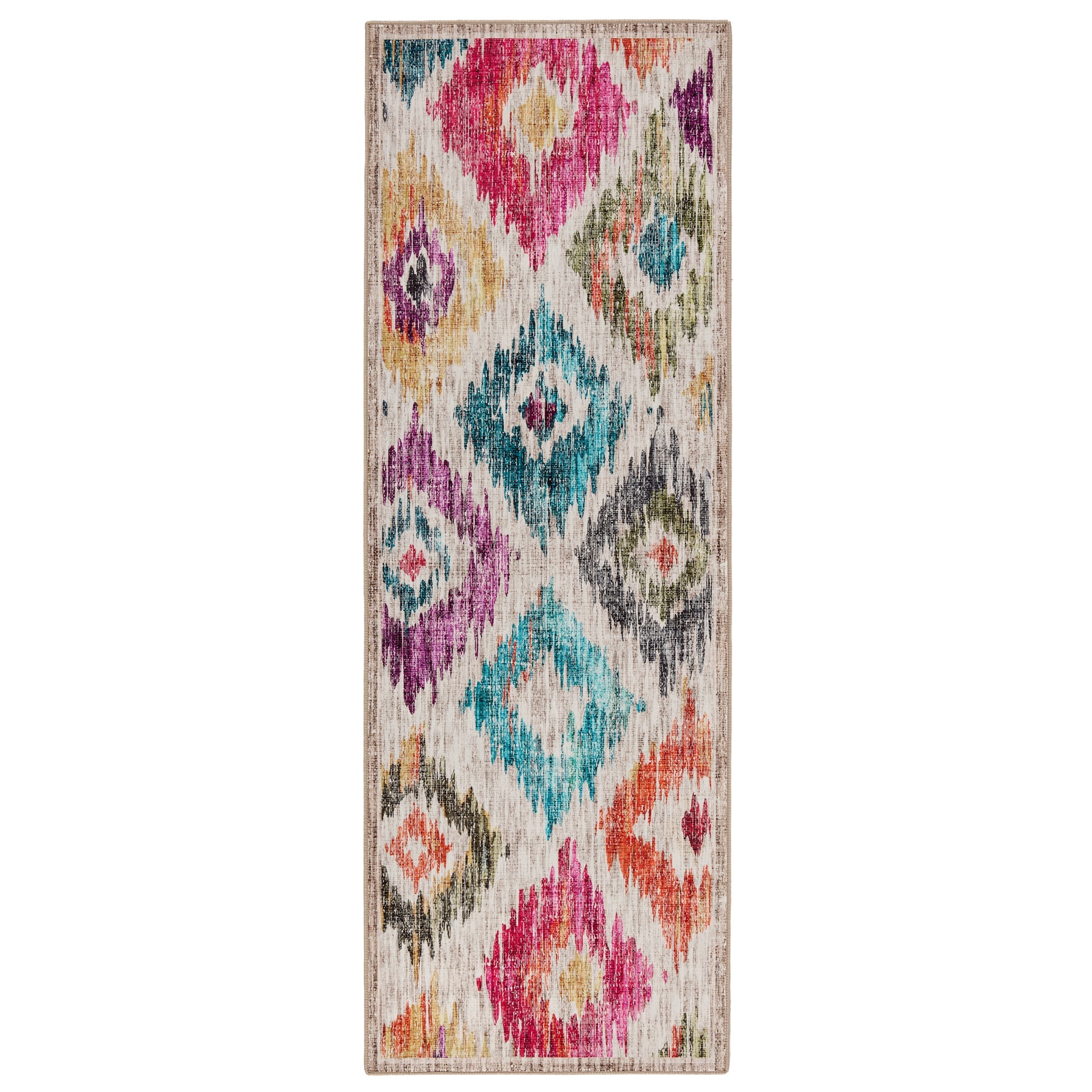 Hug Rug Eco-Washable Painted Ikat - handmade
