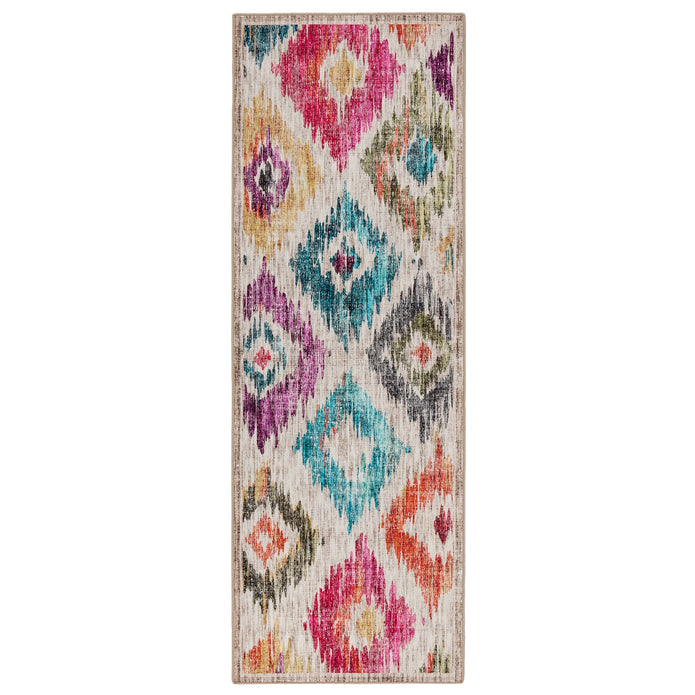 Hug Rug Eco-Washable Painted Ikat - handmade