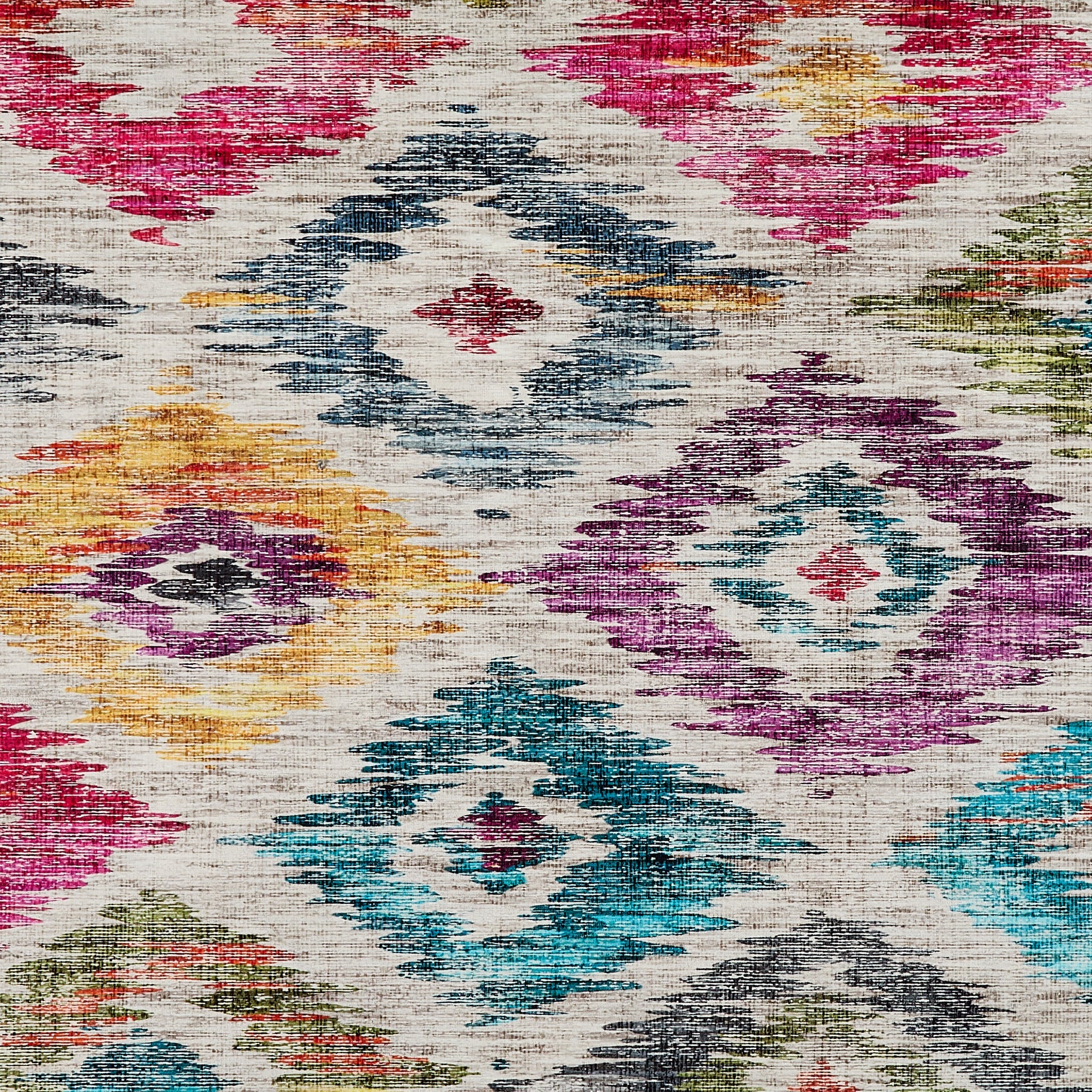 Hug Rug Eco-Washable Painted Ikat - handmade