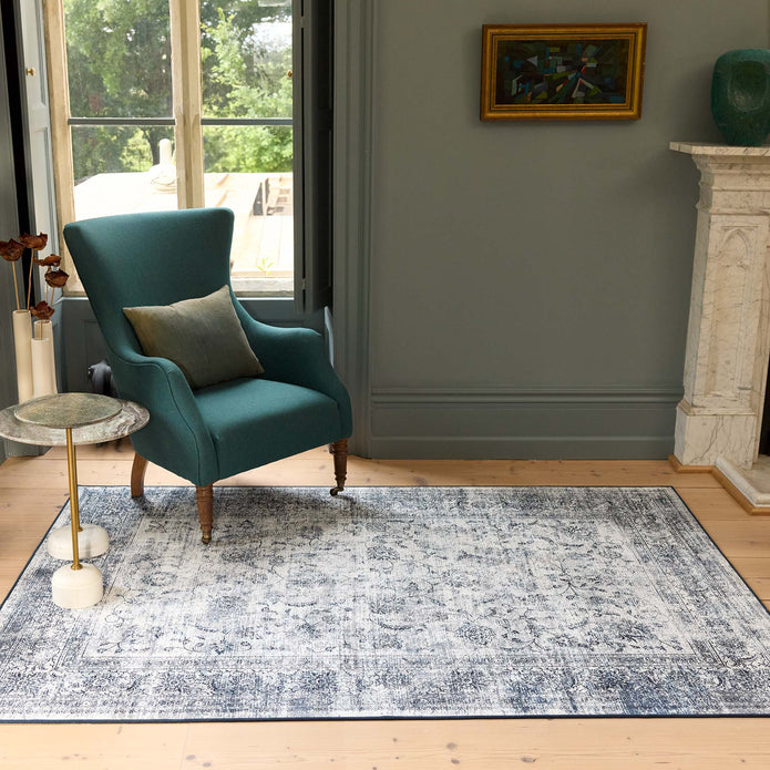 Hug Rug Eco-Washable Vintage Imperial Grey - handmade