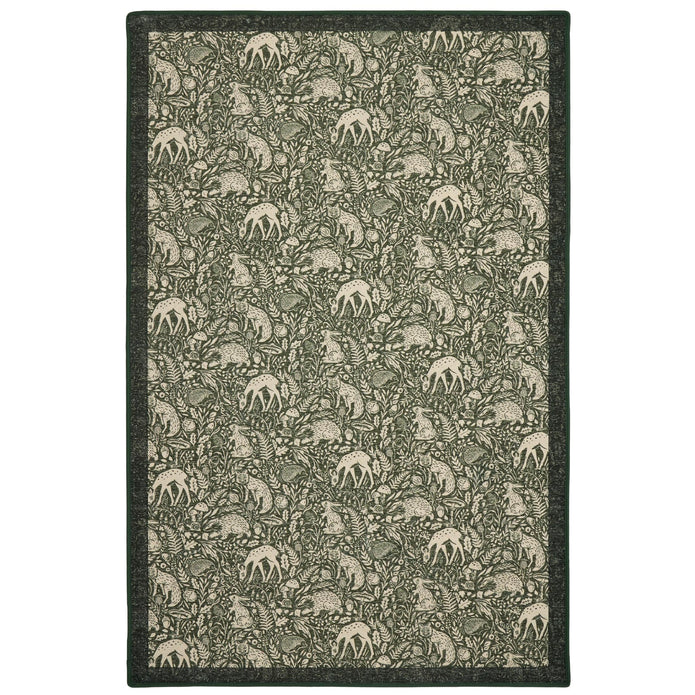 Hug Rug Eco-Washable Whimsical Woodland Green - handmade