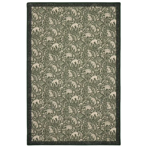 Hug Rug Eco-Washable Whimsical Woodland Green - handmade