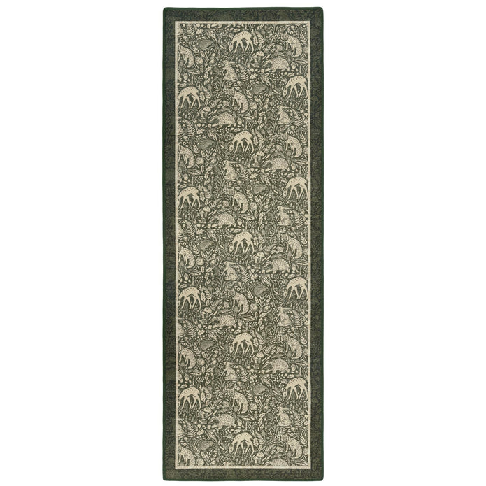 Hug Rug Eco-Washable Whimsical Woodland Green - handmade