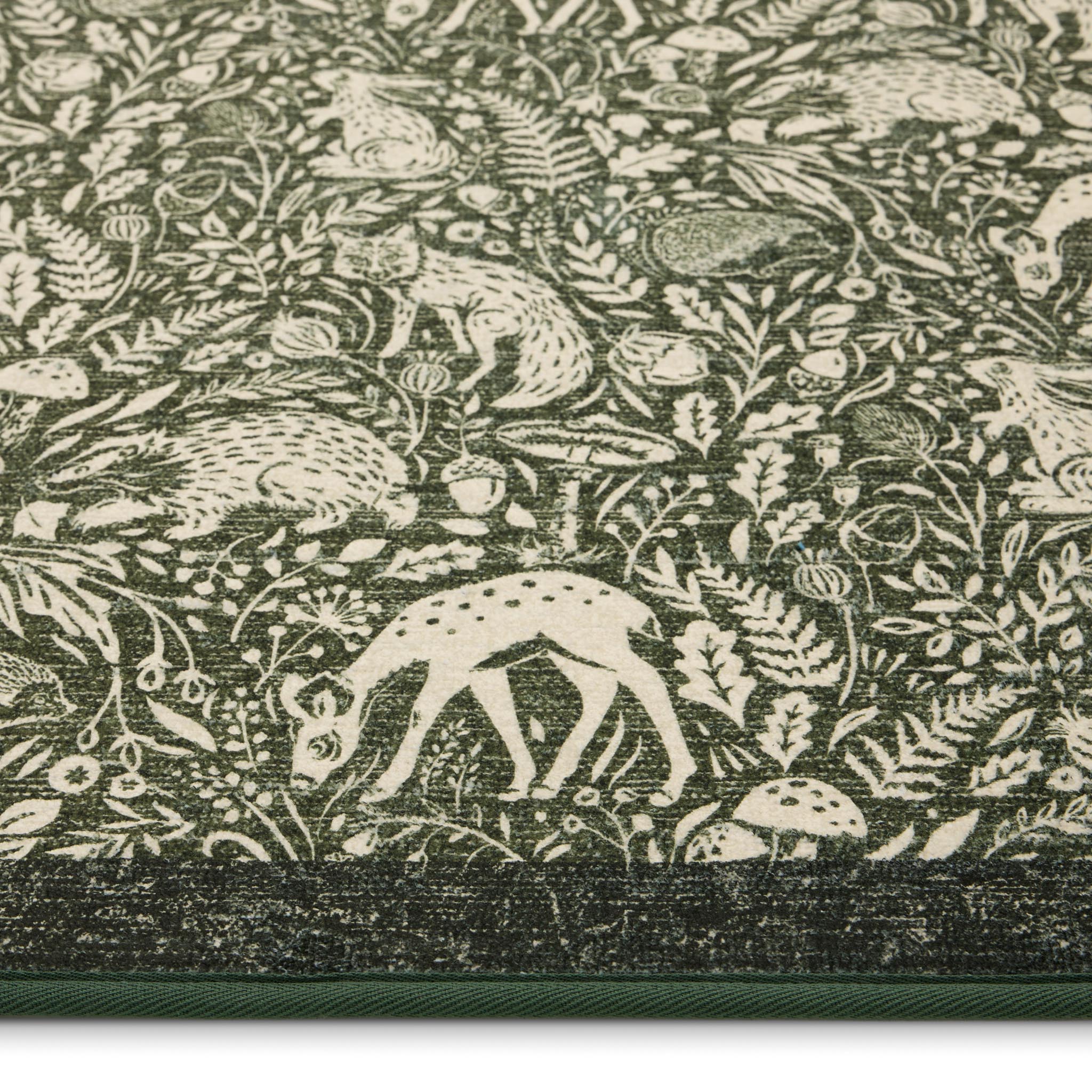Hug Rug Eco-Washable Whimsical Woodland Green - handmade