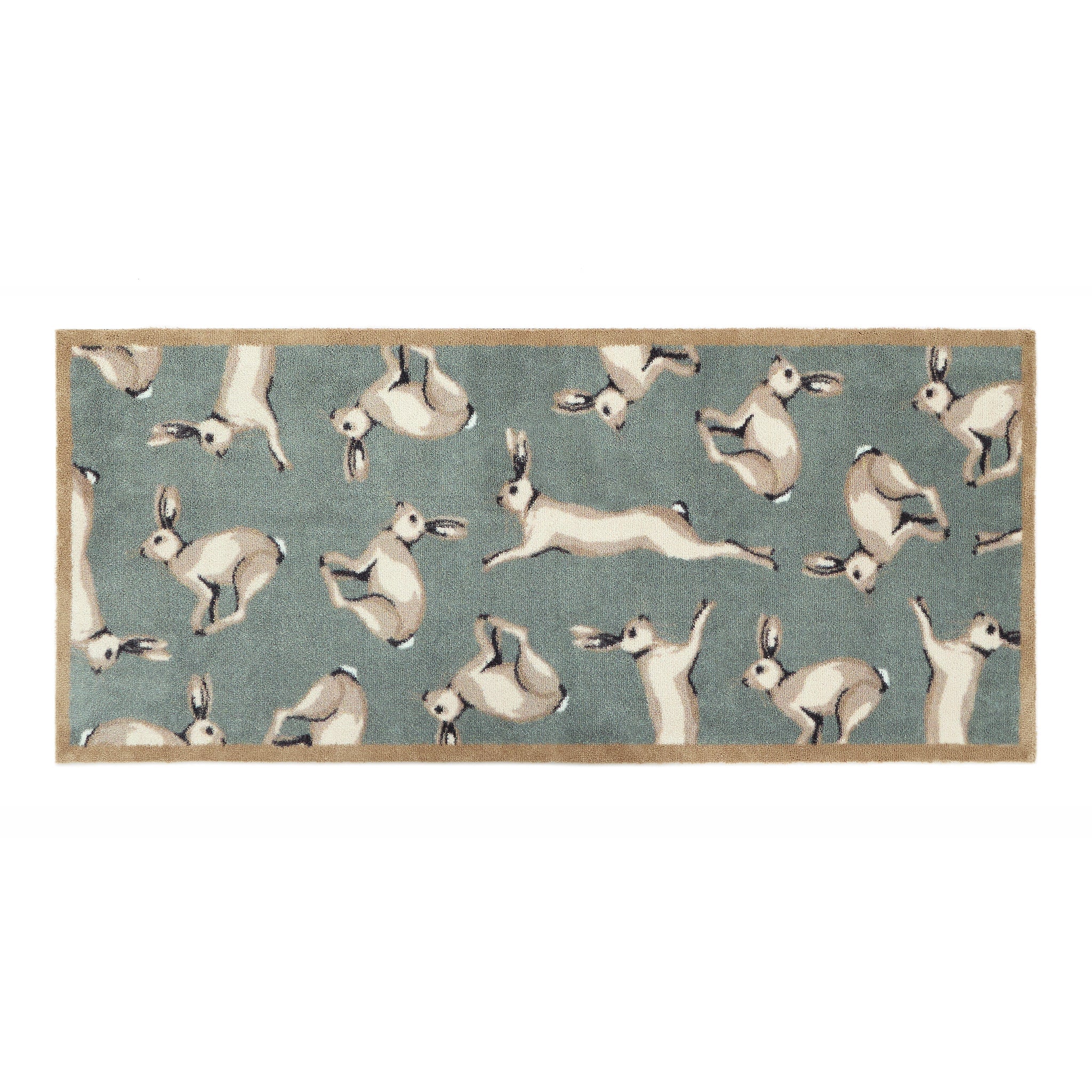 Hug Rug Farmhouse Hares - handmade